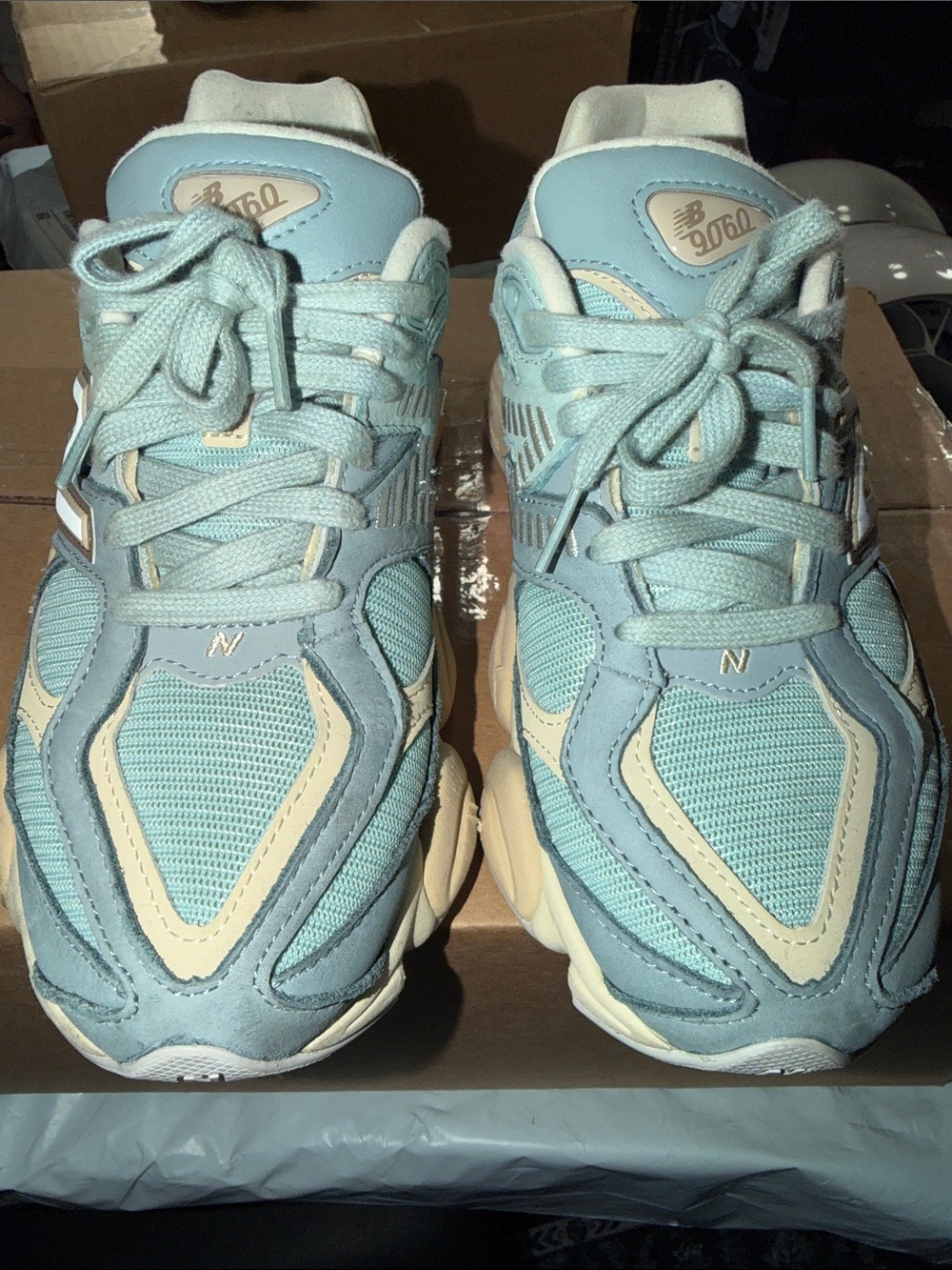 New Balance Light Blue & Cream 9060 Sneakers